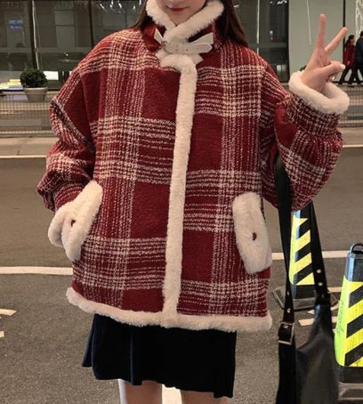 Plaid Wool Blend Coat for Women - Winter 2020 Collection