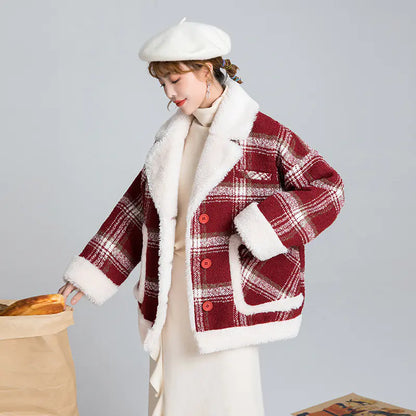 Plaid Wool Blend Coat for Women - Winter 2020 Collection