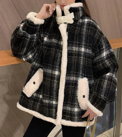 Plaid Wool Blend Coat for Women - Winter 2020 Collection