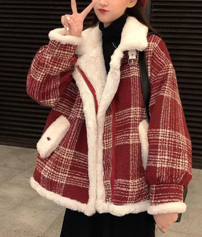 Plaid Wool Blend Coat for Women - Winter 2020 Collection