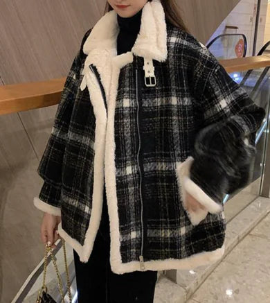 Plaid Wool Blend Coat for Women - Winter 2020 Collection